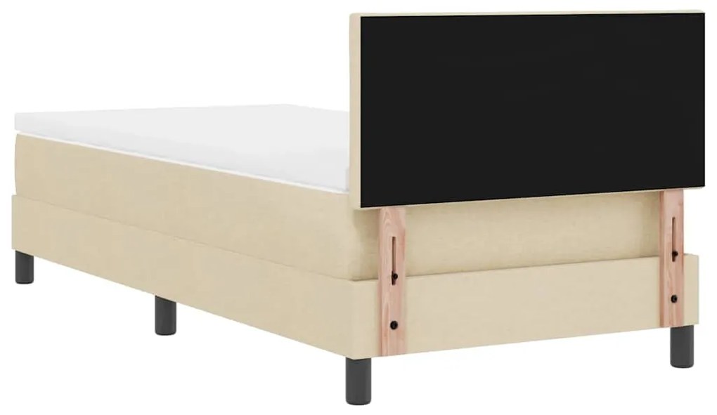 Cama Boxspring com Colchão Creme 100x200 cm Tecido