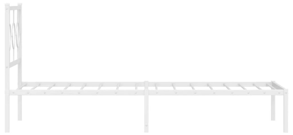 Estrutura de cama com cabeceira 90x190 cm metal branco