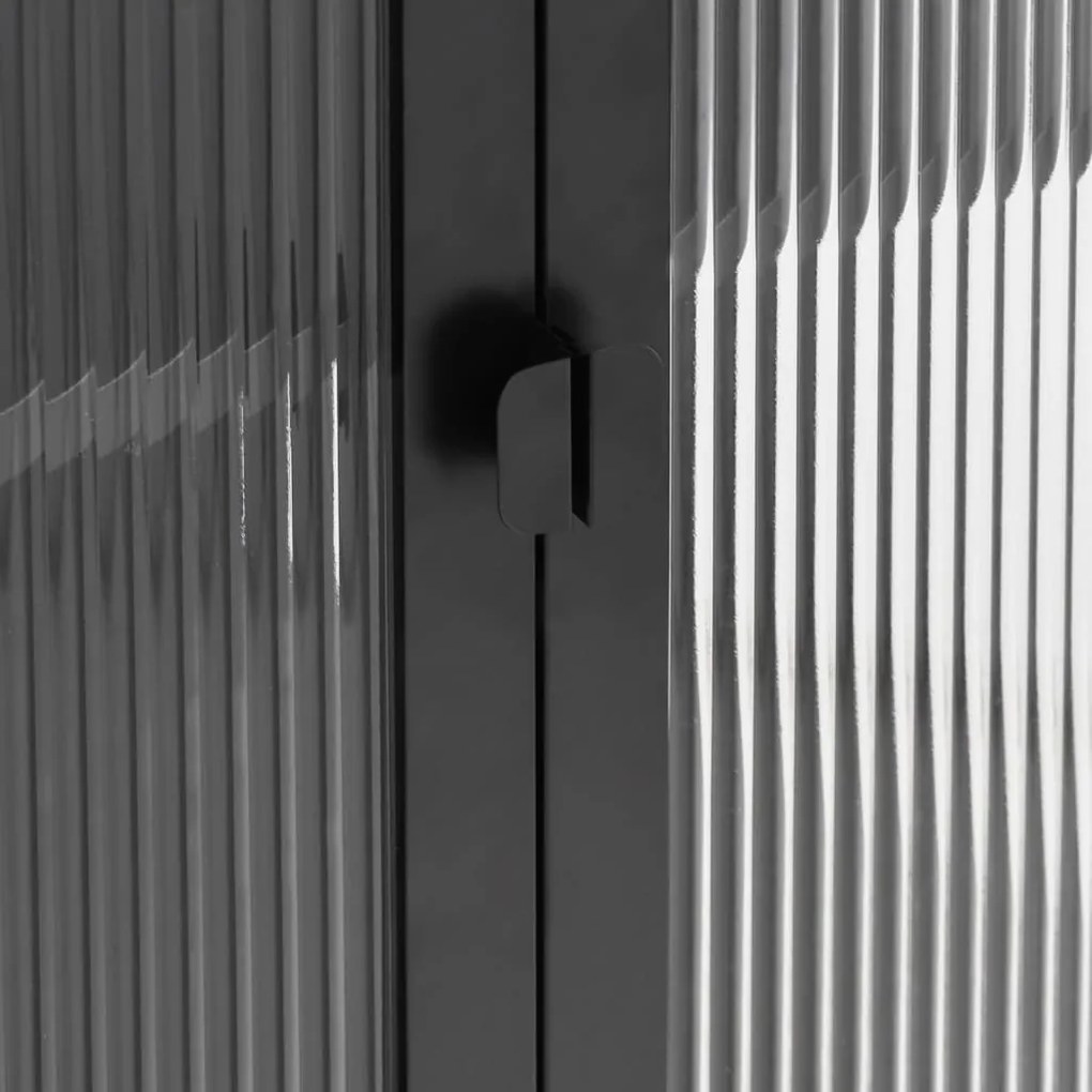Móvel alto 90x40x180 cm vidro e aço preto