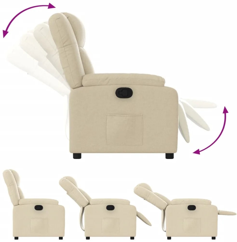 Poltrona reclinável tecido cor creme