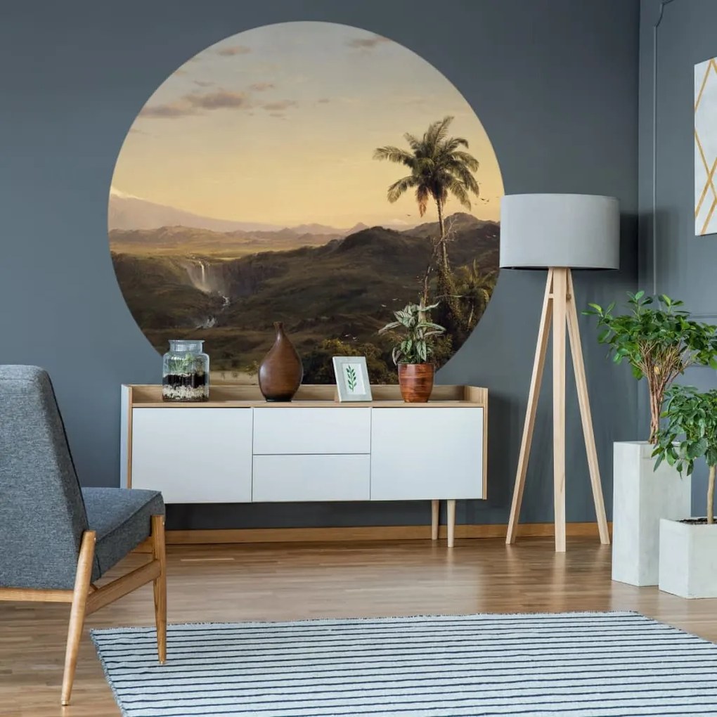 440361 WallArt Papel de parede circular "The Americas" 190 cm