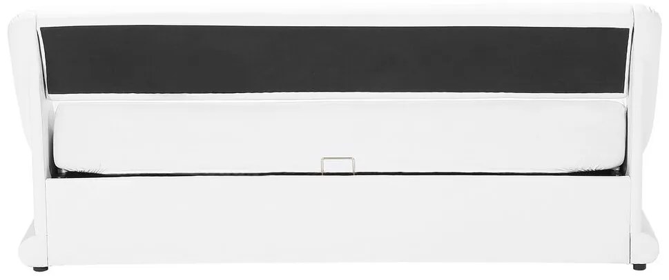 Cama de casal com arrumação em pele sintética branca 160 x 200 cm AVIGNON Beliani