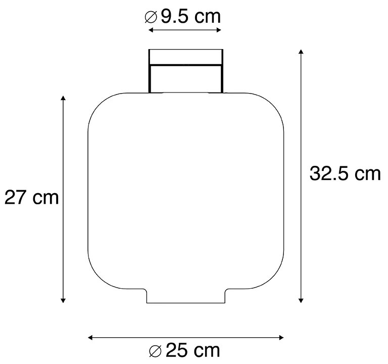 Candeeiro de teto design preto com vidro fumê - Qara Design
