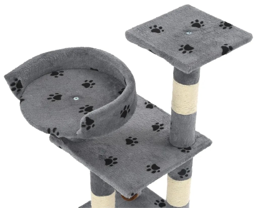 Árvore para gatos c/ postes arranhadores sisal 65 cm cinzento