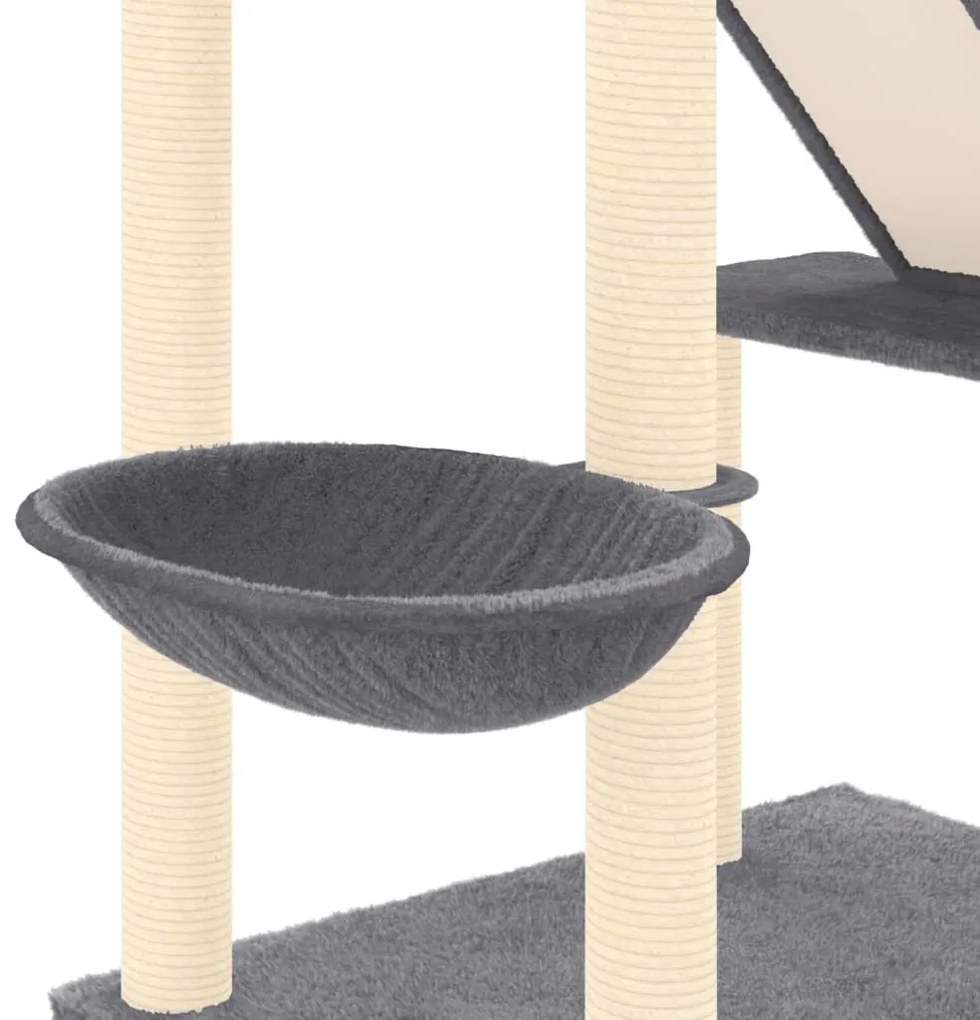 Árvore gatos altura ajustável chão-teto 277-303 cm cinza-escuro