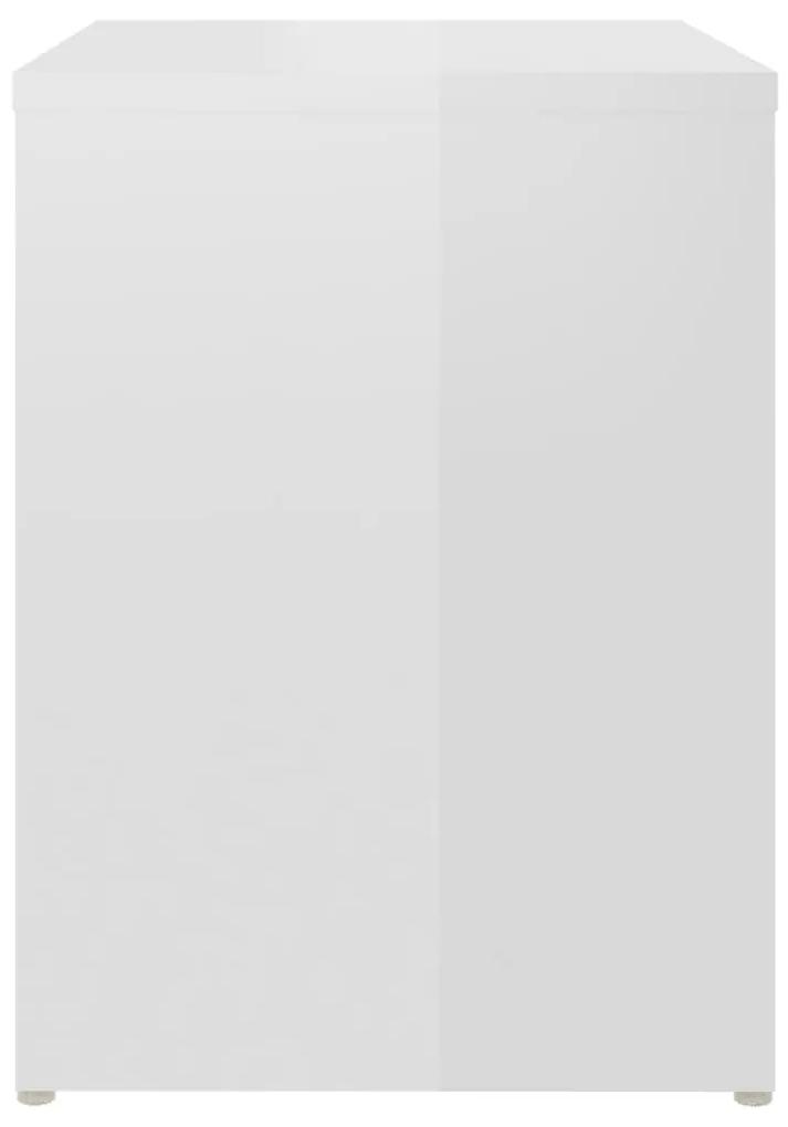 Mesa de cabeceira 40x30x40 cm contraplacado branco brilhante
