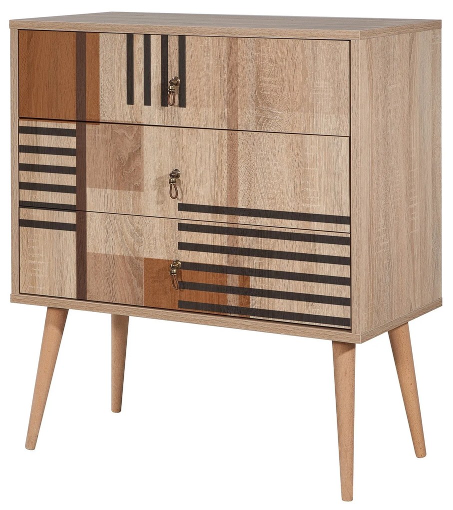 Cômoda City Trio – Multicolor – 80 cm x 89 cm x 40 cm
