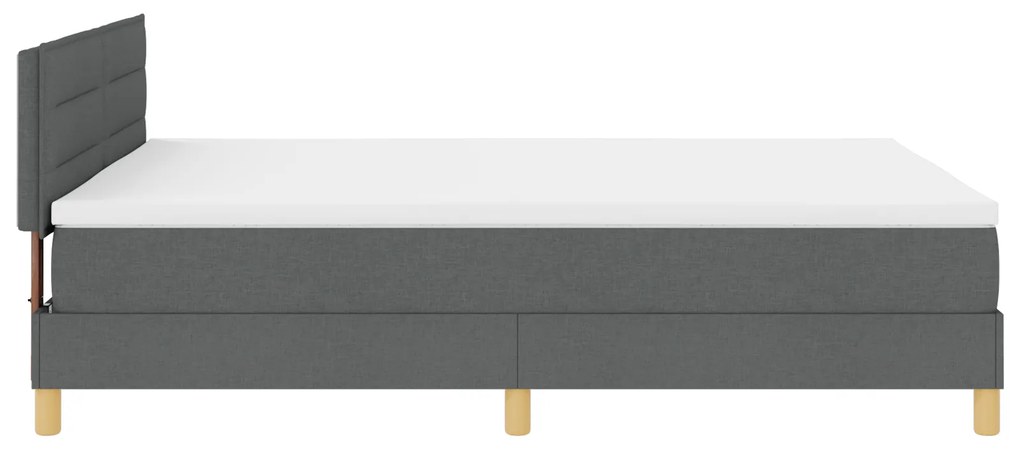 Cama Box com Colchão Cinza Escuro 160x200 cm Tecido