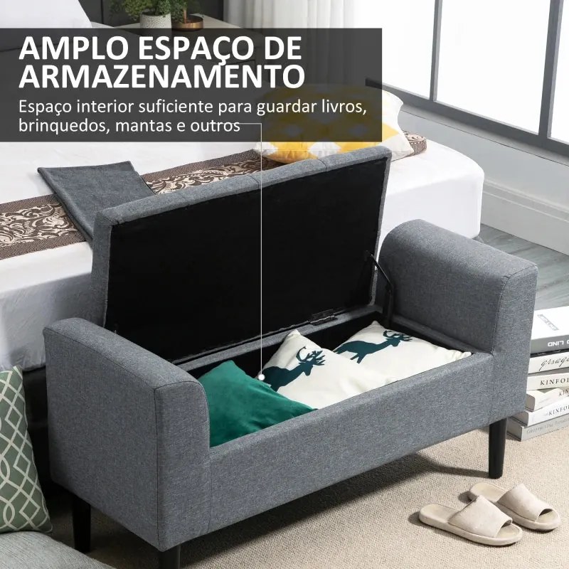 Banco Baom Com Armazenamento - Design Nórdico