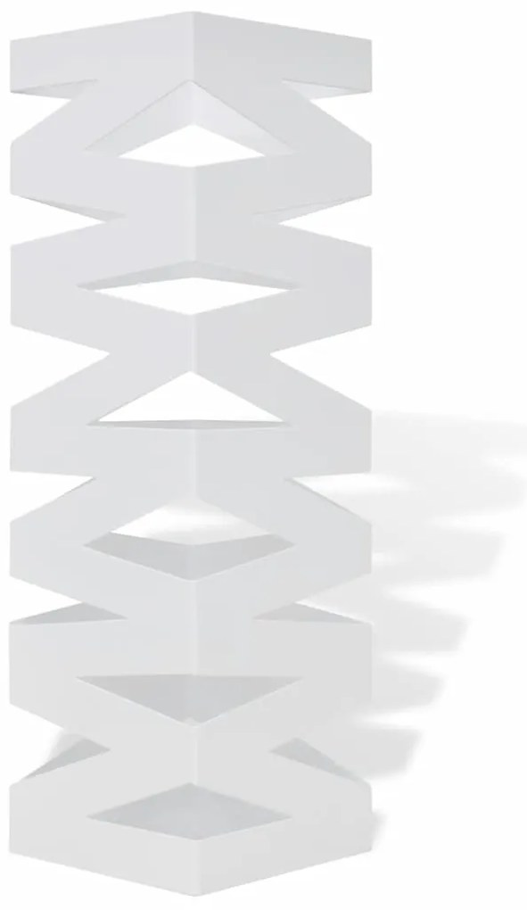 Suporte guarda-chuvas/de armazenamento quadrado branco aço 48,5 cm