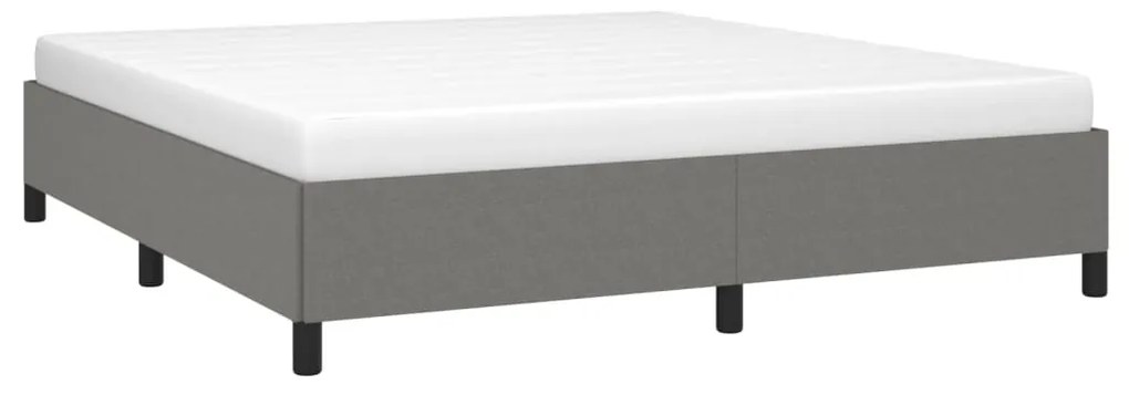 Estrutura de cama 160x200 cm tecido cinzento-escuro