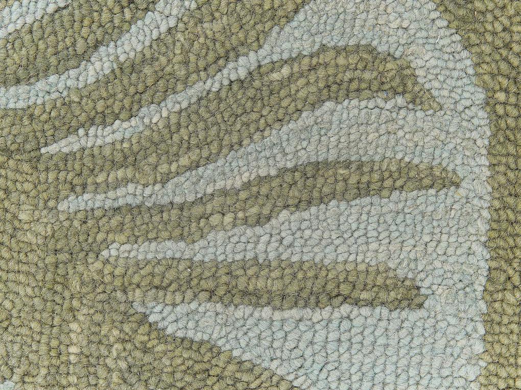 Tapete de lã com padrão de folhas multicolor 200 x 200 cm VIZE Beliani