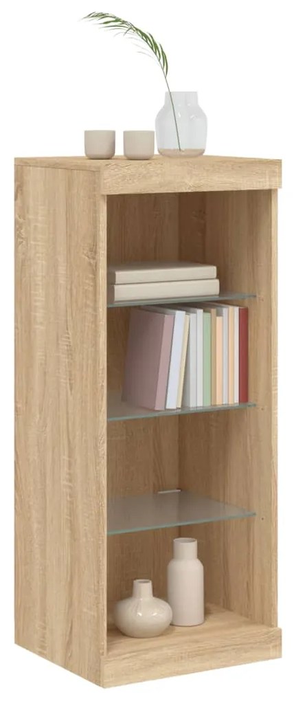 Aparador com luzes LED 41x37x100 cm carvalho sonoma