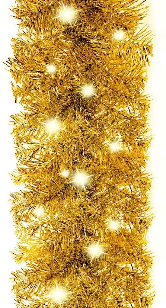 Grinalda de Natal com luzes LED 10 m dourado