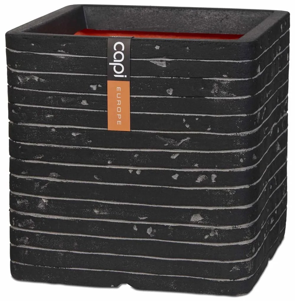 424259 Capi Vaso quadrado Nature Row 30x30 cm antracite KRWZ902