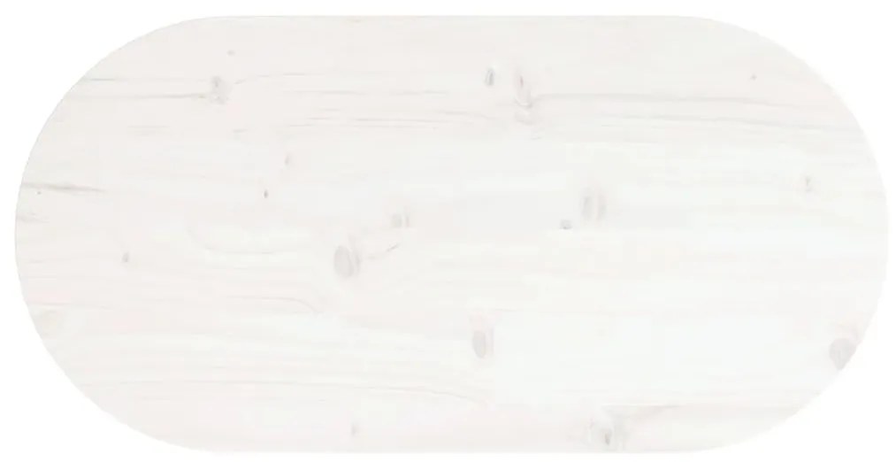 Tampo de mesa oval 70x35x2,5 cm pinho maciço branco