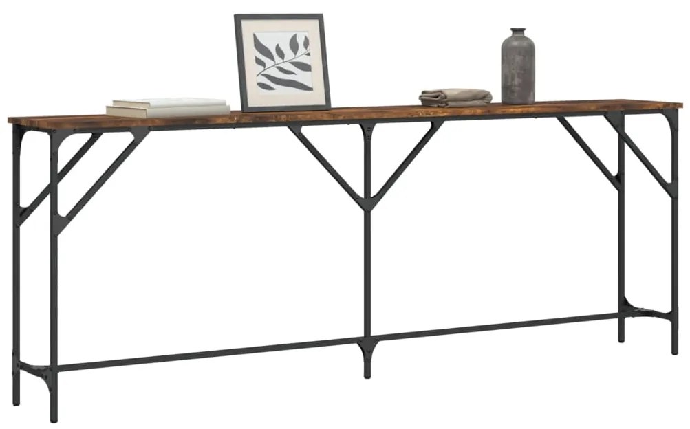 Mesa consola 200x29x75 cm derivados de madeira carvalho fumado