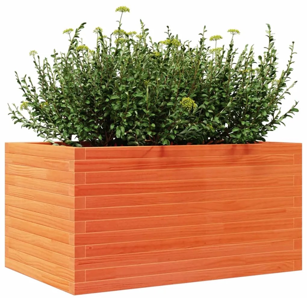 Vaso/floreira de jardim 90x60x45,5 cm pinho maciço castanho mel