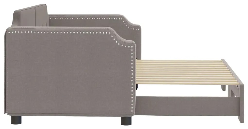 Sofá-cama com gavetão 80x200 cm tecido cinzento-acastanhado