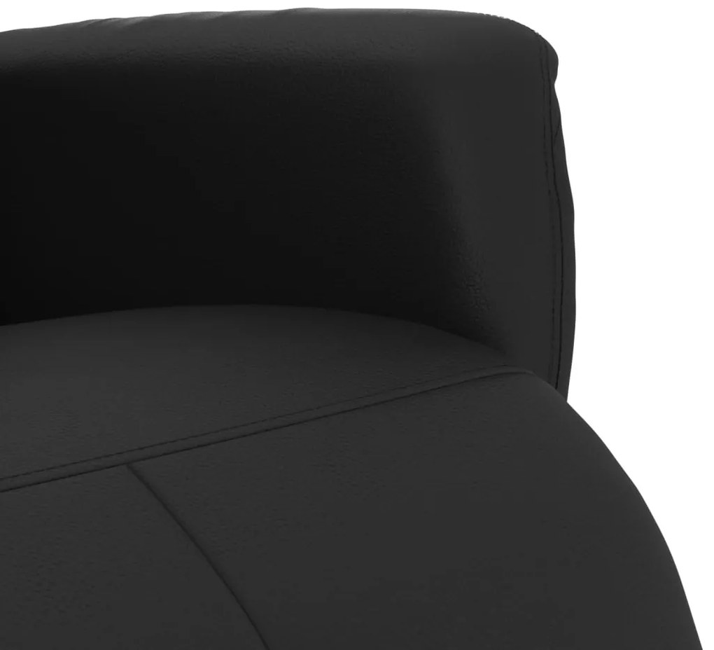 Cadeira reclinável com apoio de pés couro artificial preto