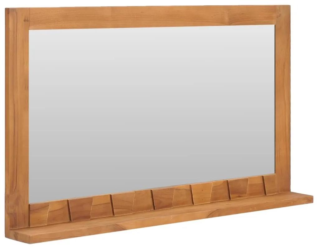 Espelho de parede com prateleira 100x12x60 cm teca maciça