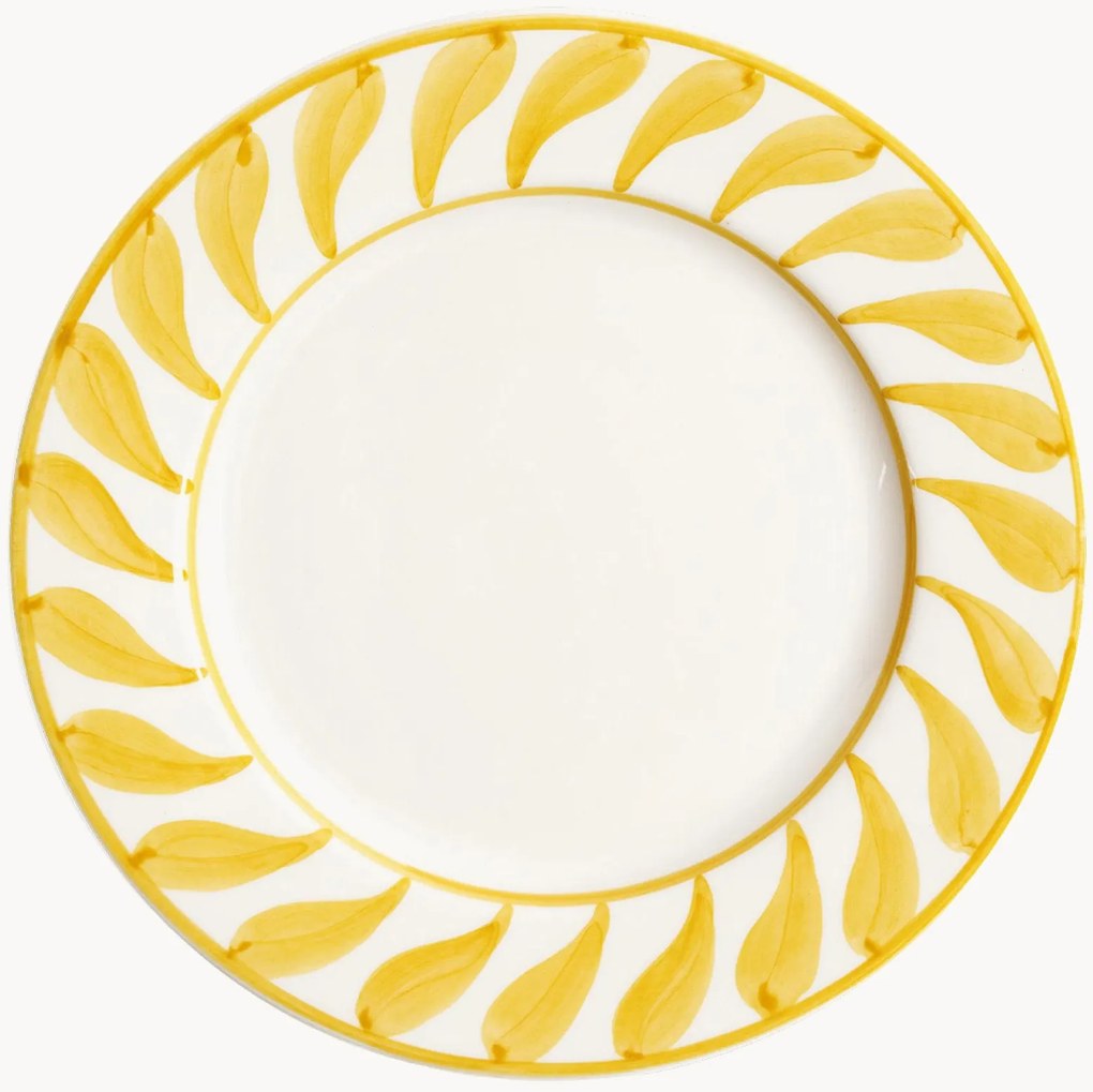 Prato de sopa pintado à mão Swirl