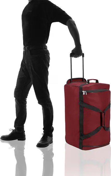 Mala de viagem com rodas e capacidade de 85L, 70 x 36 x 34 cm Vermelho