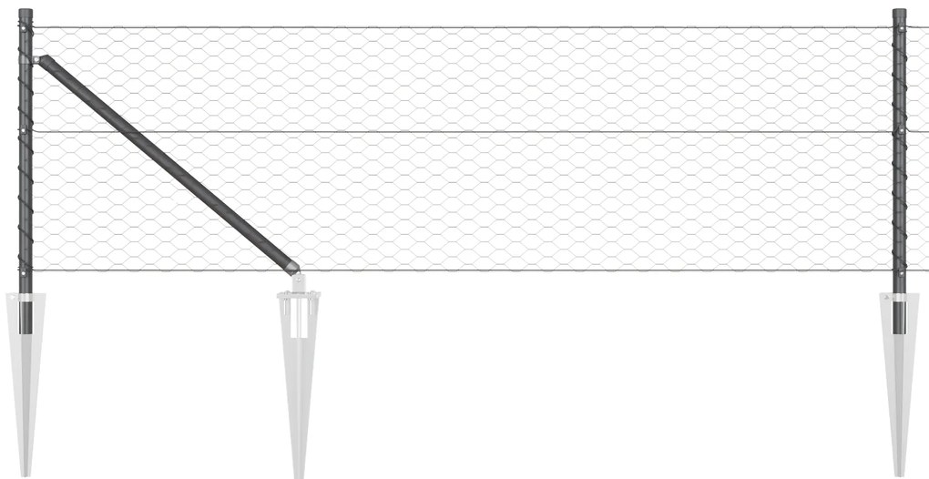Cerca Hexagonal vidaXL Cinza 0.6x100 m Aço