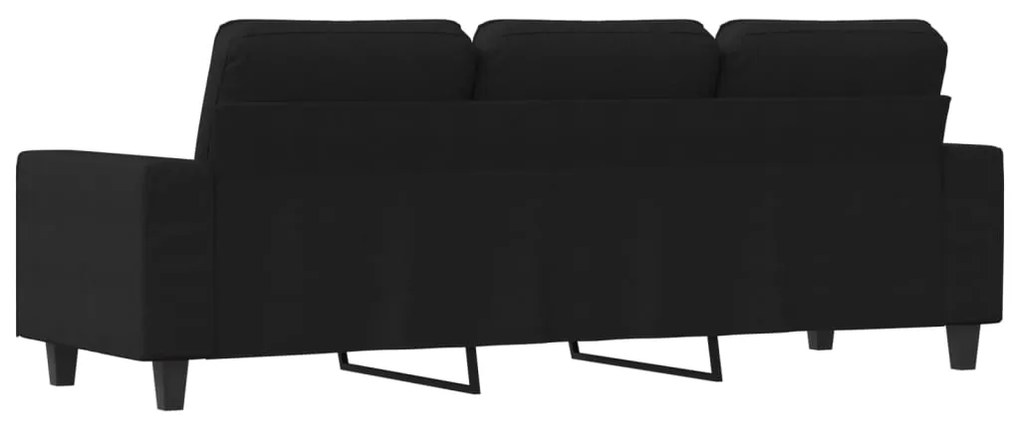 Sofá de 3 lugares tecido 180 cm preto