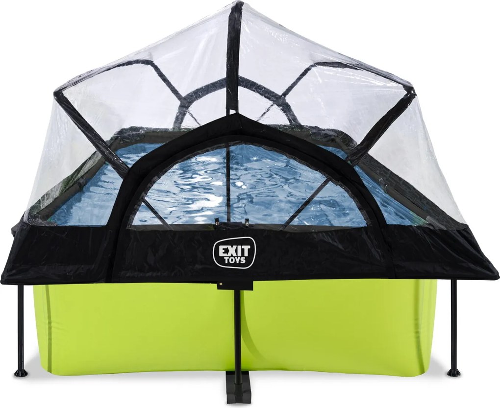 Piscina retangular Lime 220x150x65 cm com bomba de filtragem e cobertura - Verde