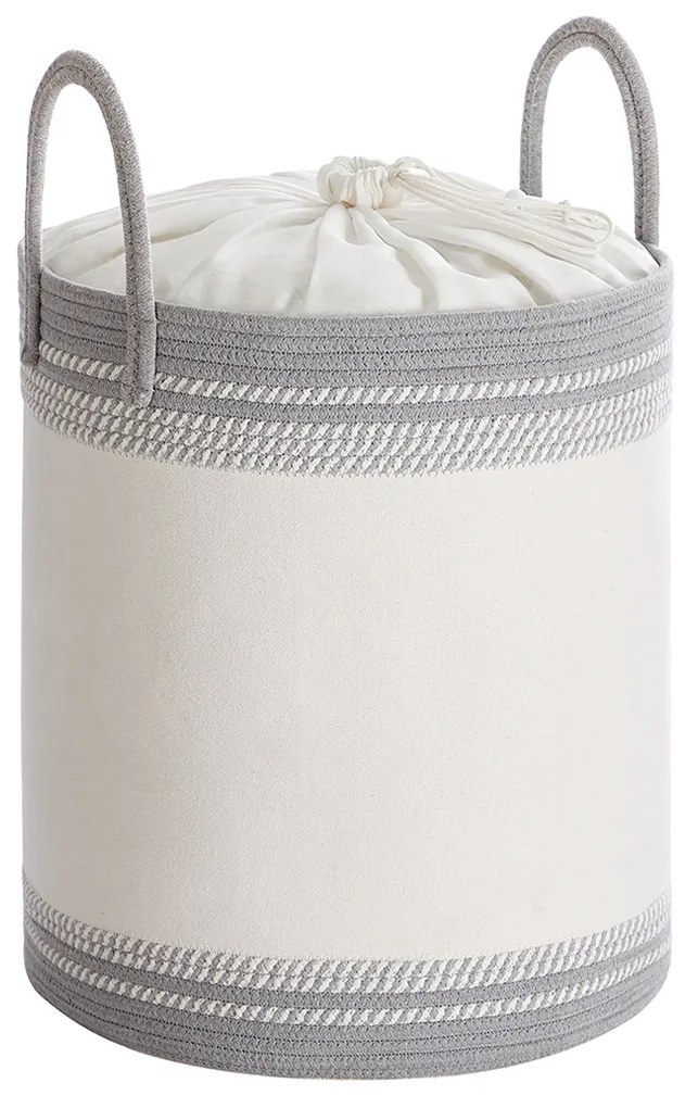 Cesto para roupa suja 60 L com tampa e pega 41 x 41 x 46 cm cinzento