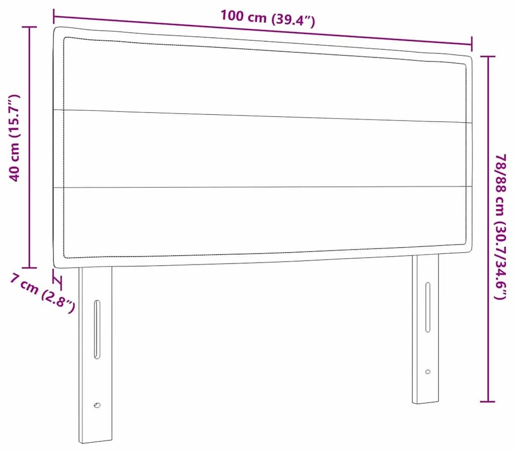 Cabeceira LED Design Linhas Taupe 100 cm Tecido