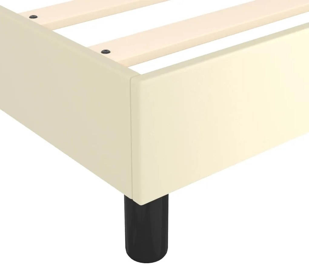Estrutura de cama 160x200 cm couro artificial cor crème