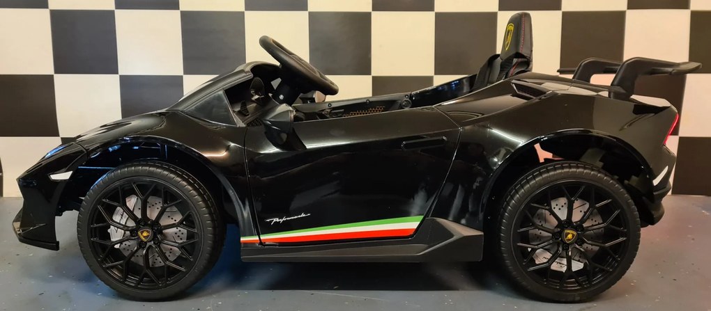 Carro infantil Lamborghini Huracan 12 volts com controlo remoto, Pneus Borracha preto metálico