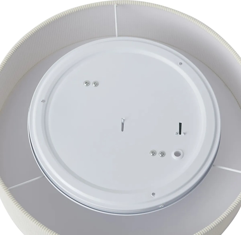 Plafon moderno branco com abajur de veludo 38cm 2-luzes - Luz