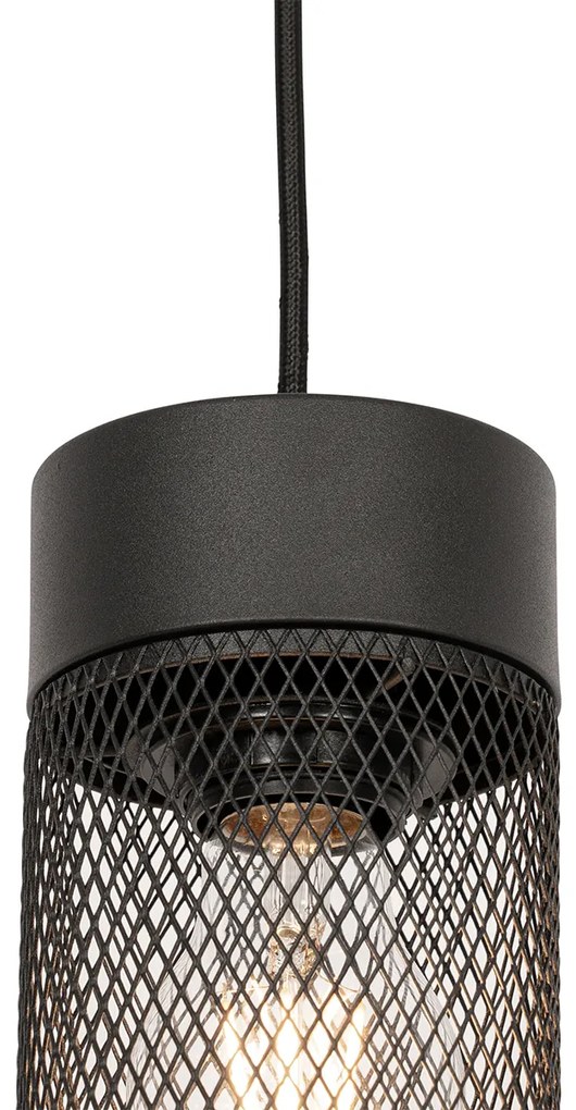 Candeeiro de suspensão industrial preto - Jim