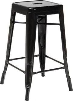 Banqueta Alta Empilhável Em Aço Lix Preto & ↑65 Cm - Sklum