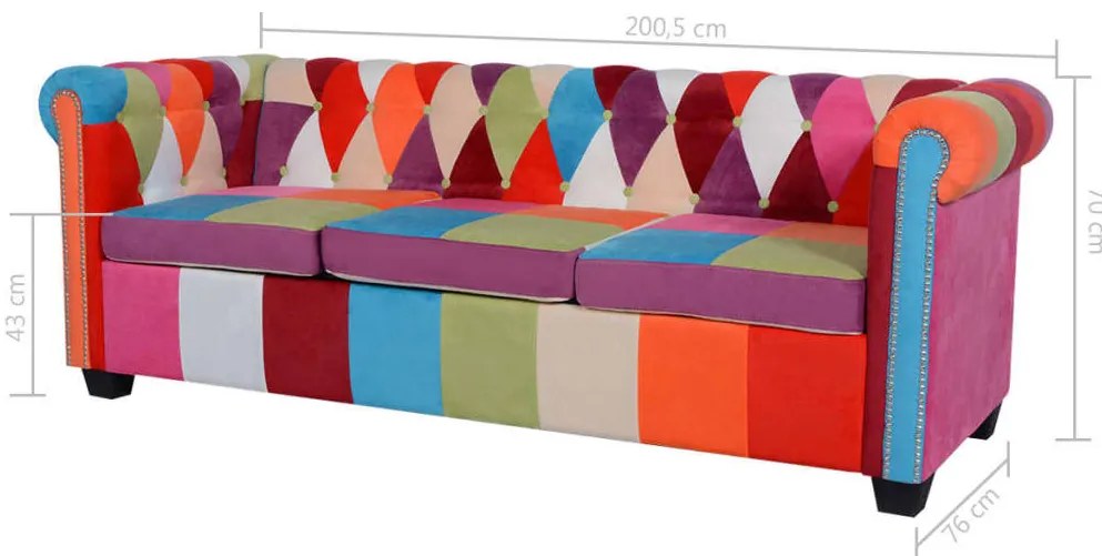 2 pcs conjunto de sofás chesterfield em tecido