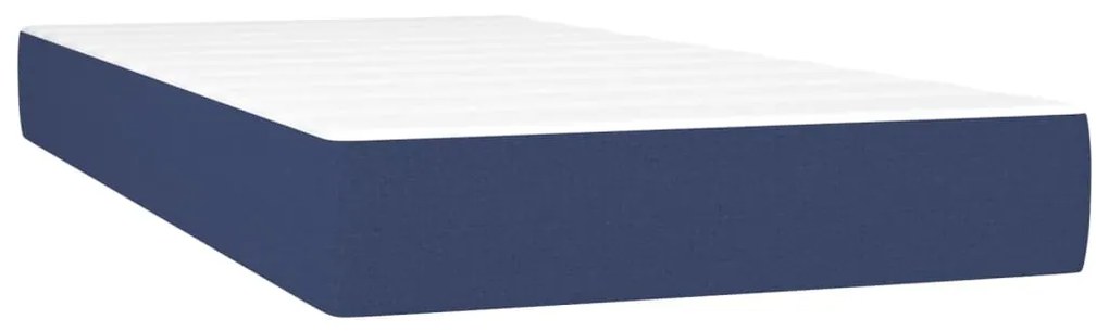 Cama boxspring com colchão 120x190 cm tecido azul