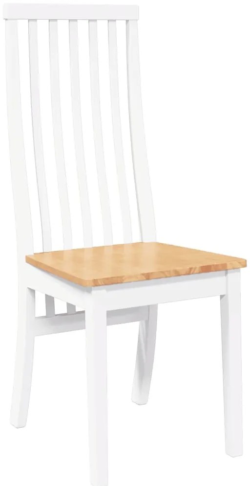 Cadeiras de jantar 2 pcs madeira de seringueira maciça branco