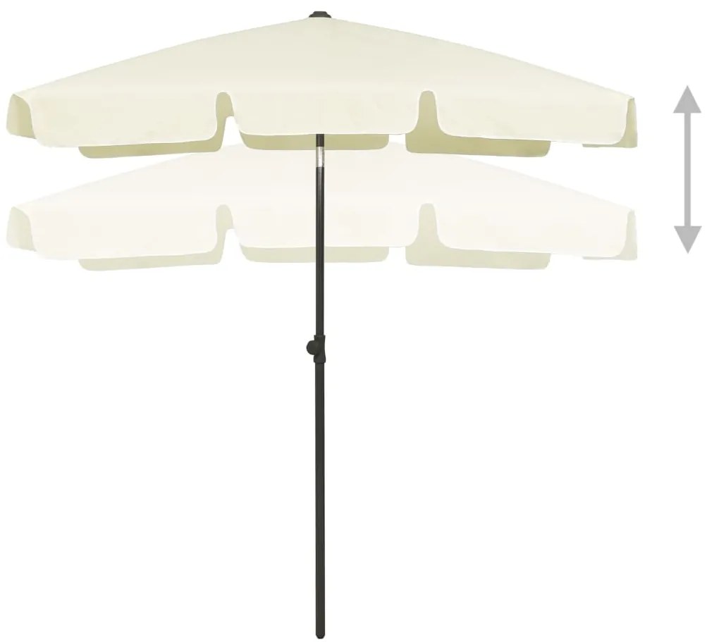 Guarda-sol de praia 180x120 cm amarelo areia