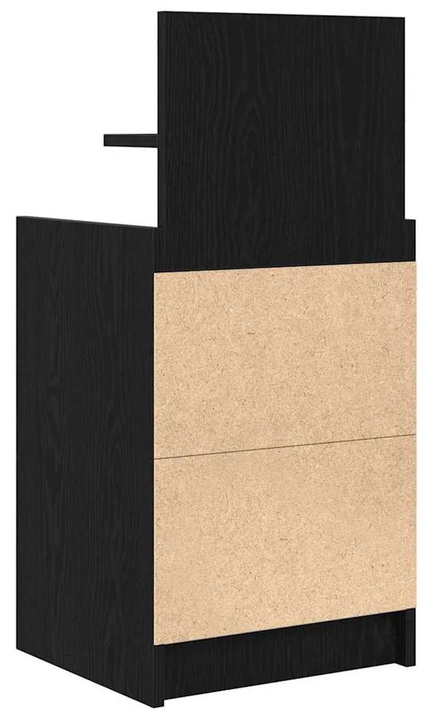 Mesas de cabeceira com 2 gavetas 2 pcs 38x34x80 cm preto