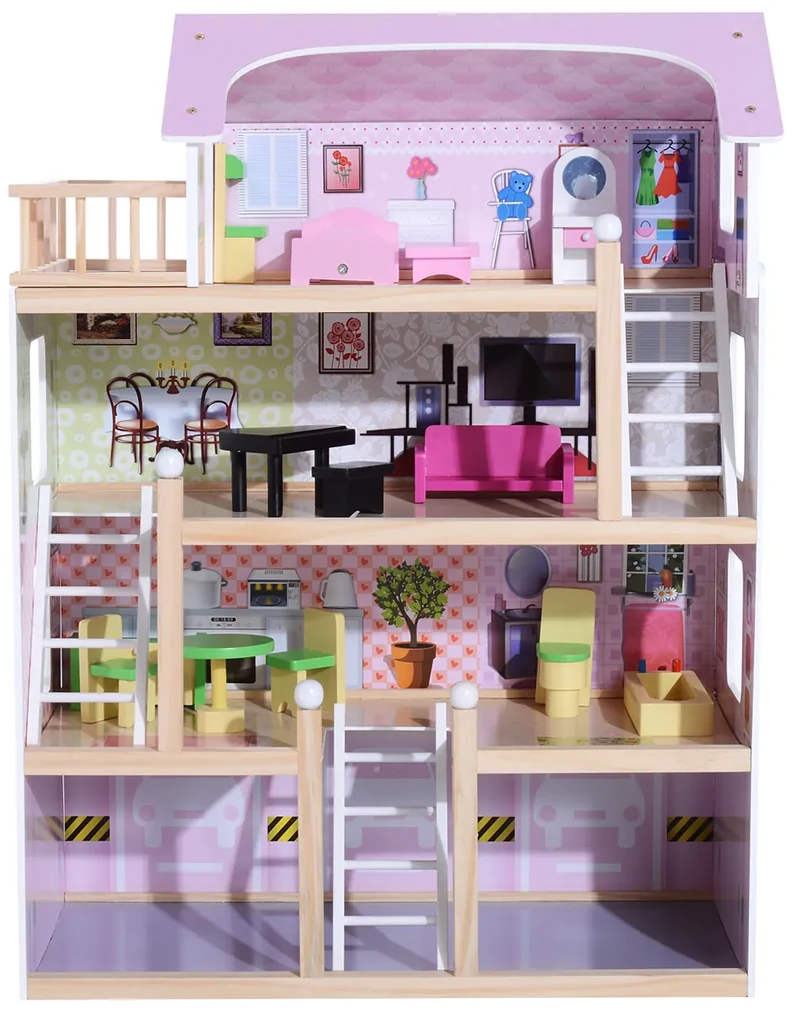 CASINHA DE BONECA PINK GRANDE - WOOD TOYS - 103