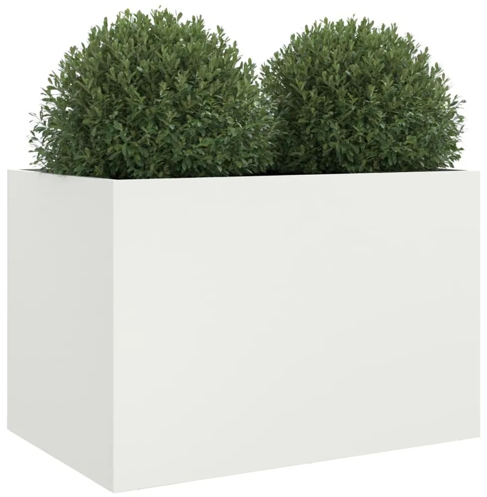 Vaso/floreira 62x40x39 cm aço branco