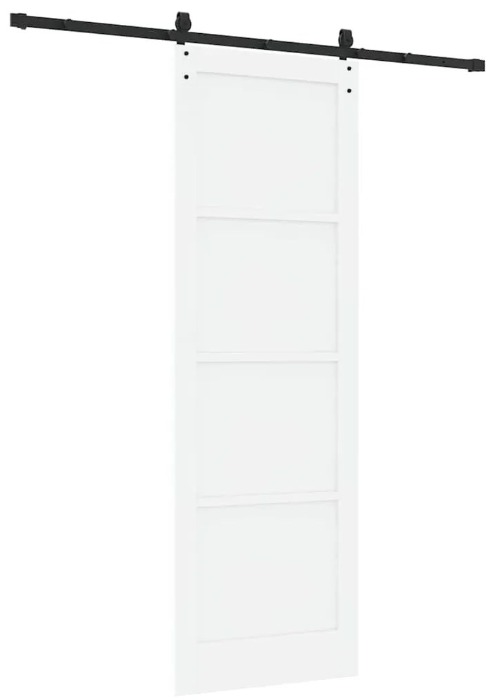 Porta Deslizante vidaXL com Conjunto de Ferragens Branca 78x232 cm Mad