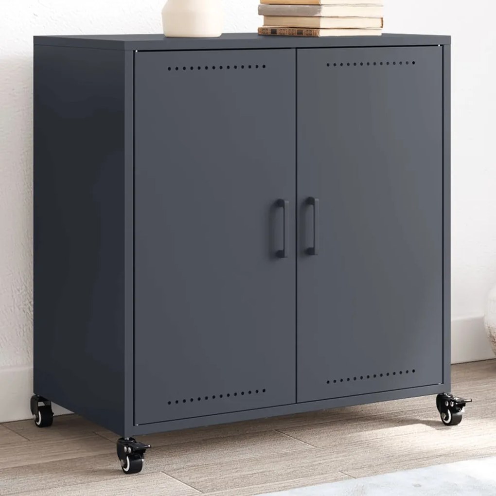 vidaXL Aparador 68x39x72 cm aço antracite