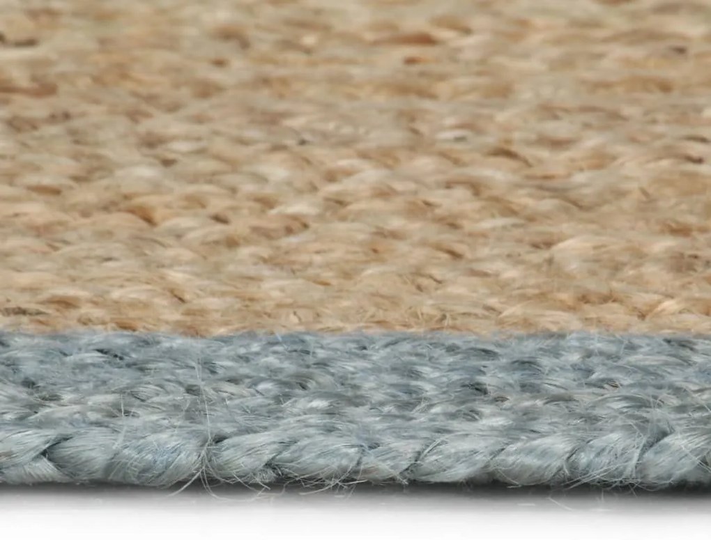 Tapete artesanal em juta com rebordo verde azeitona 150 cm