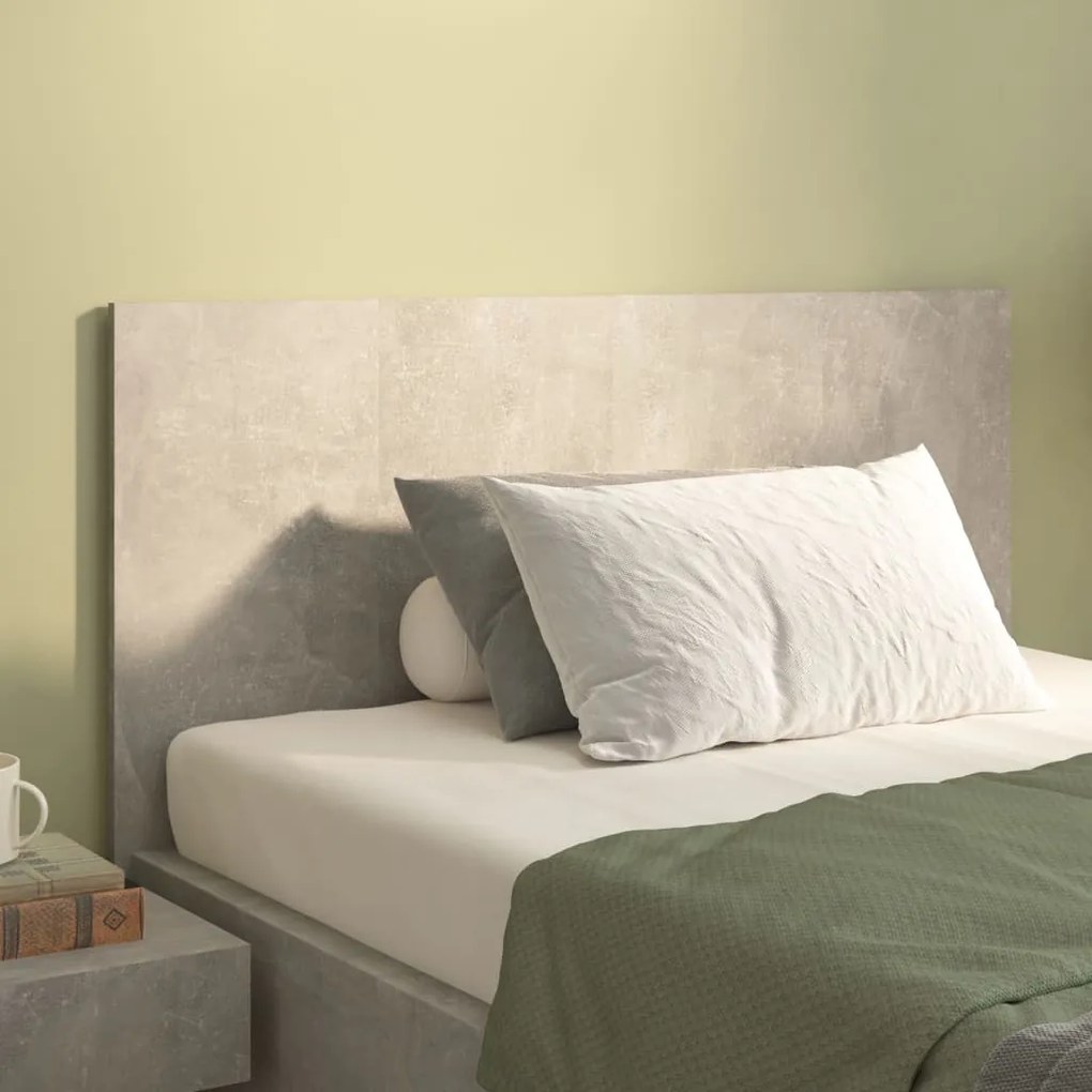vidaXL Cabeceira cama 120x1,5x80 cm derivados madeira cimento cinzento