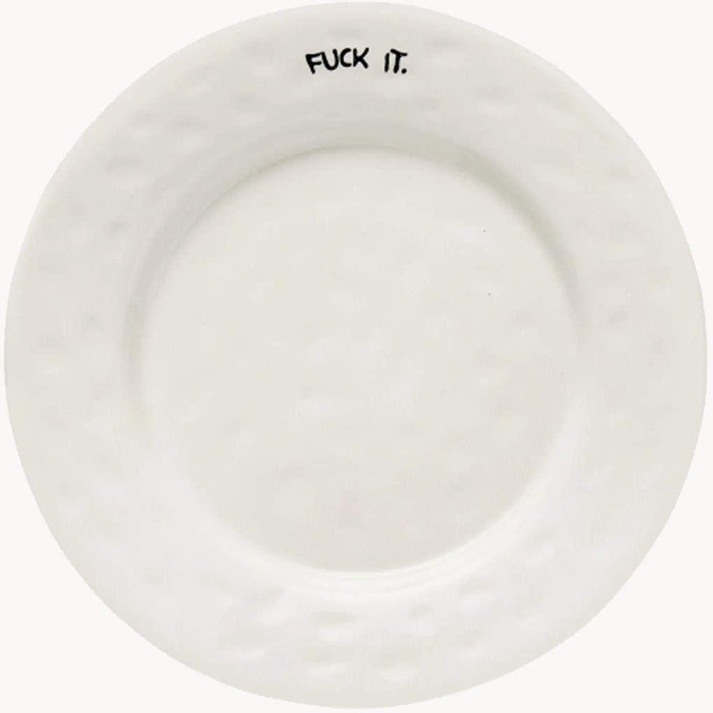 Prato de pequeno-almoço pintado à mão Fuck It