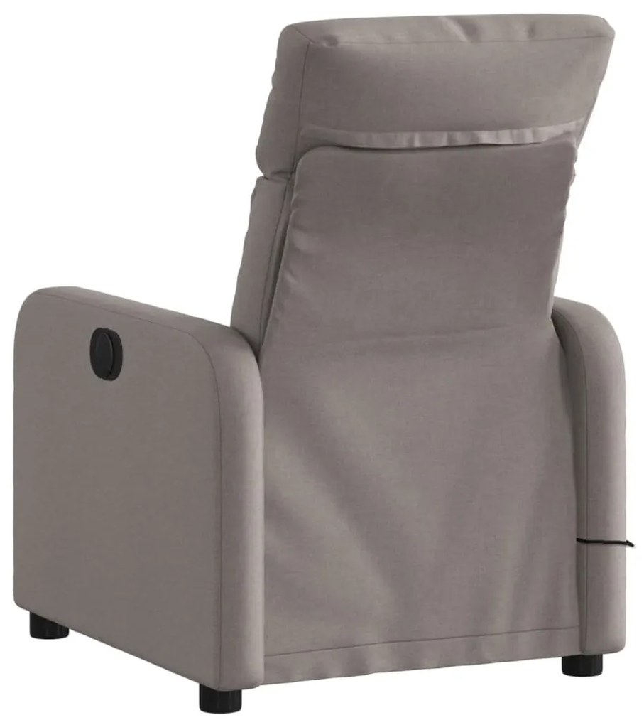 Poltrona de massagens reclinável tecido cinzento-acastanhado